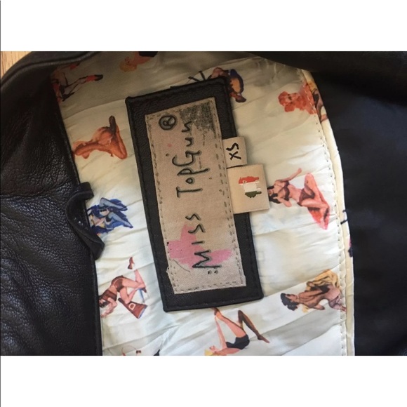 Miss Top Gun Genuine Leather Jacket Size XS - Picture 3 of 5